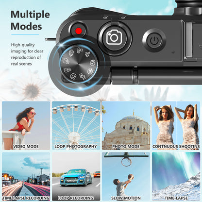 Saneen 8K Digital Camera 88MP Autofocus Vlogging Cameras Photography 3" Flip Screen ith Wifi 18X Digital Zoom with 32GB SD Card & 2 Batteries
